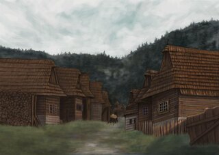 Liliana Šinková (3. roč.) – Priestor na hranie (3D priestor (Autodesk Maya), digitálna maľba)